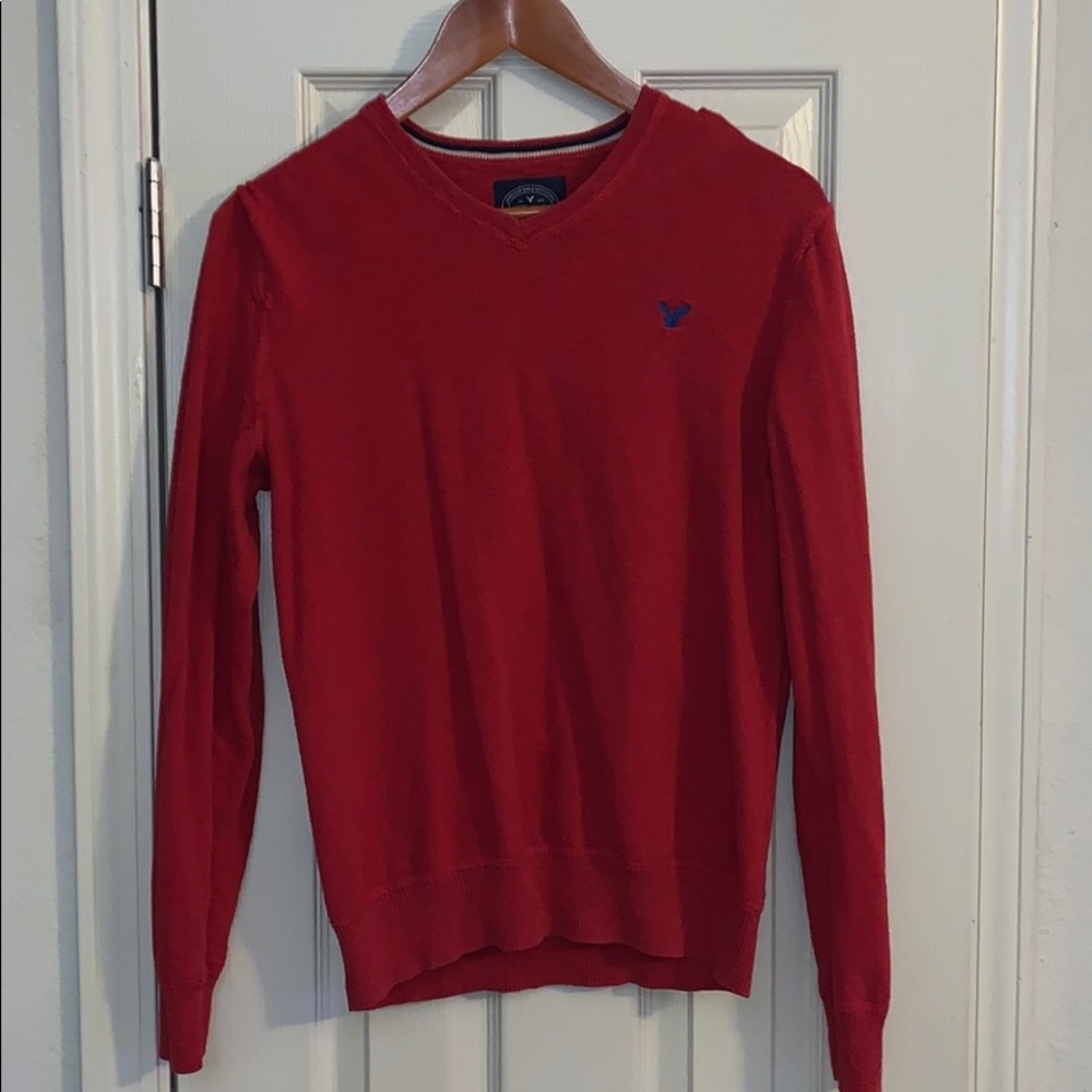 American eagle long sleeve red shirt